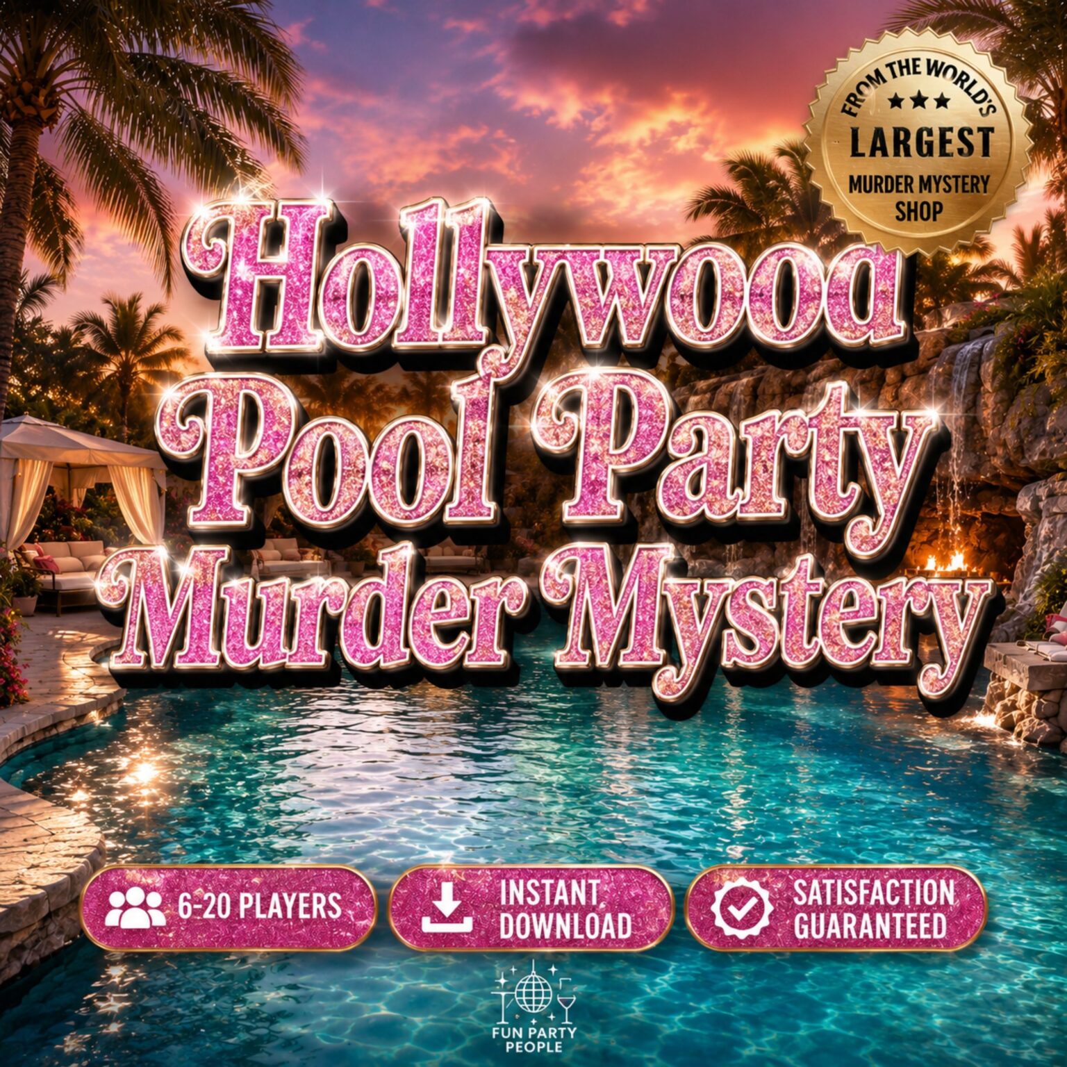 Hollywood Pool Party Murder Mystery Party Game