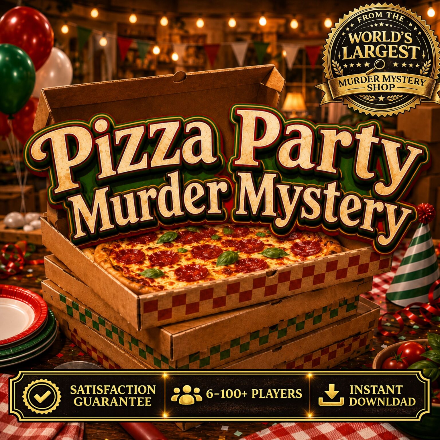 Pizza Party Murder Mystery | Printable Pizza Party Game, Detective Mystery Party Game, Family Pizza Night Game & Interactive Mystery Experience